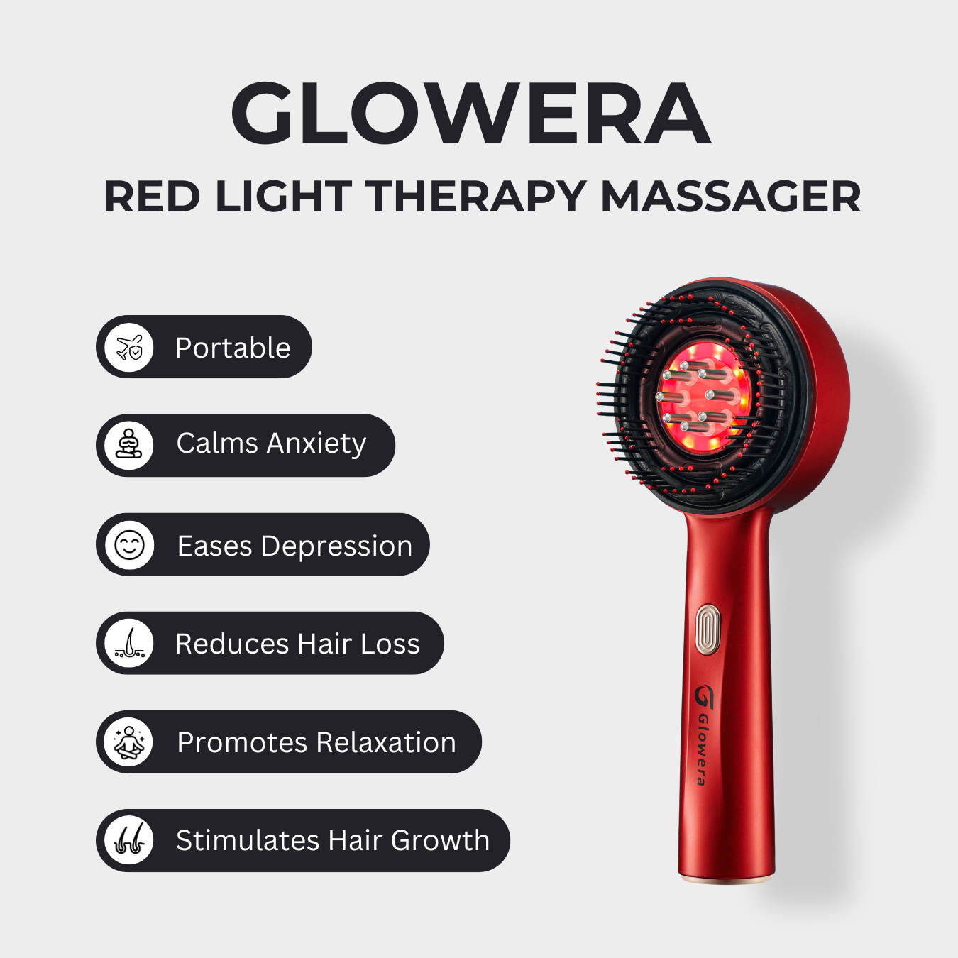 Glowera™ Red Light Scalp Massager 3 in 1